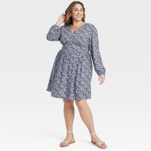 Women’s Balloon Long Sleeve Corset Dress Ava & Viv Plus Size Dress 2x